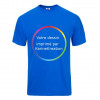T-shirt bleu personnalisé en coton épais avec impression à l'encre